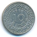 Суринам, 10 центов (1966 г.)