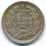 Chile, 20 centavos, 1940