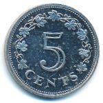 Malta, 5 cents, 1977