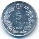 Турция, 5 лир (1987 г.)