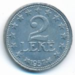 Albania, 2 lek, 1957