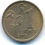 Turkey, 1 kurus, 2013