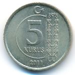 Turkey, 5 kurus, 2011