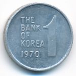 South Korea, 1 won, 1970