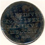 Papal States, 1/2 baiocco, 1802