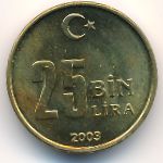 Turkey, 25000 lira, 2003