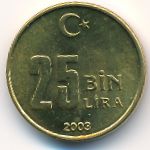 Turkey, 25000 lira, 2003