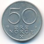 Норвегия, 50 эре (1975 г.)