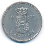 Denmark, 1 krone, 1975