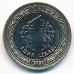 Turkey, 1 lira, 2020