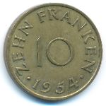 Саар, 10 франков (1954 г.)