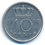 Нидерланды, 10 центов (1956 г.)