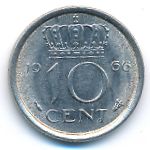 Нидерланды, 10 центов (1966 г.)