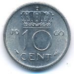 Нидерланды, 10 центов (1960 г.)