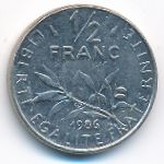 Франция, 1/2 франка (1986 г.)