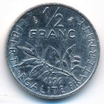 Франция, 1/2 франка (1996 г.)