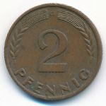 West Germany, 2 pfennig, 1958