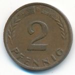 West Germany, 2 pfennig, 1958