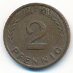 West Germany, 2 pfennig, 1959