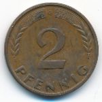 West Germany, 2 pfennig, 1960