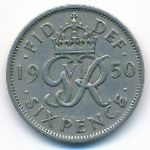 Великобритания, 6 пенсов (1950 г.)