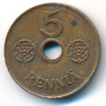 Finland, 5 pennia, 1941