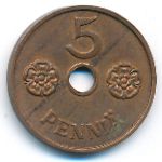 Finland, 5 pennia, 1942