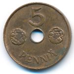 Finland, 5 pennia, 1942