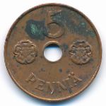 Finland, 5 pennia, 1942