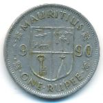 Mauritius, 1 rupee, 1990