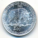 Италия, 200 лир (1991 г.)