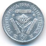 South Africa, 3 pence, 1938