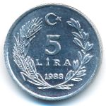 Турция, 5 лир (1988 г.)
