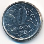 Brazil, 50 centavos, 2008