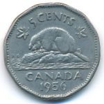 Canada, 5 cents, 1956&ndash;1962