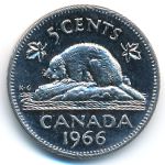Canada, 5 cents, 1966