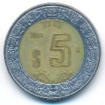 Мексика, 5 песо (2001 г.)