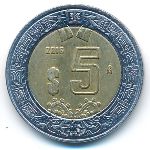 Mexico, 5 pesos, 2016
