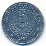 Nicaragua, 5 cordobas, 2007