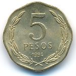 Chile, 5 pesos, 1994–2008