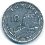 Гибралтар, 10 пенсов (1988 г.)