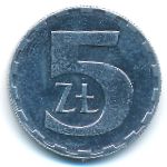Польша, 5 злотых (1990 г.)