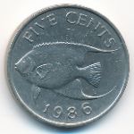 Bermuda Islands, 5 cents, 1986