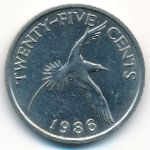 Bermuda Islands, 25 cents, 1986–1997