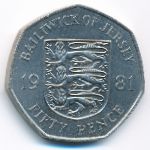 Jersey, 50 pence, 1981