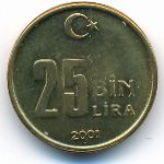 Turkey, 25000 lira, 2001