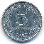 Argentina, 5 centavos, 1959