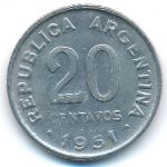 Аргентина, 20 сентаво (1951–1952 г.)