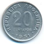 Аргентина, 20 сентаво (1951 г.)