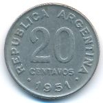 Аргентина, 20 сентаво (1951 г.)